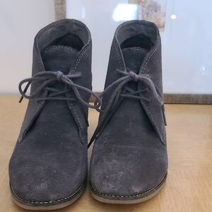 J. Jill Charcoal Suede Lace-Up Ankle Boots